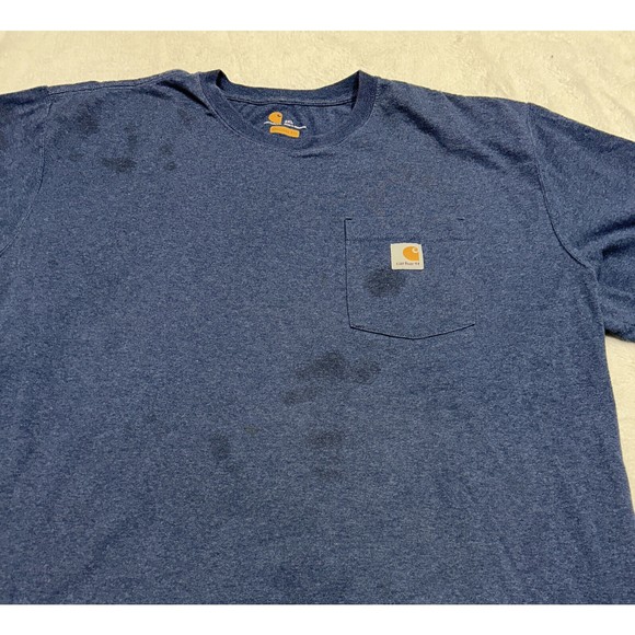 Carhartt Shirt Original Fit Size 2XL Heavyweight Workwear Pocket Blue K87-413 - Picture 7 of 13